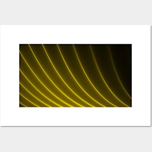 Abstract wave and curved lines illustration background yellow Posters and Art